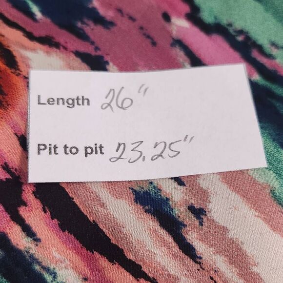 Colorful Abstract Print Boho Blouse with V-Neck and Full Sleeves Size Large - Picture 9 of 9